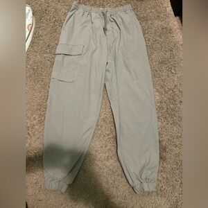 Noli Light Gray Cargo Jogger Pants